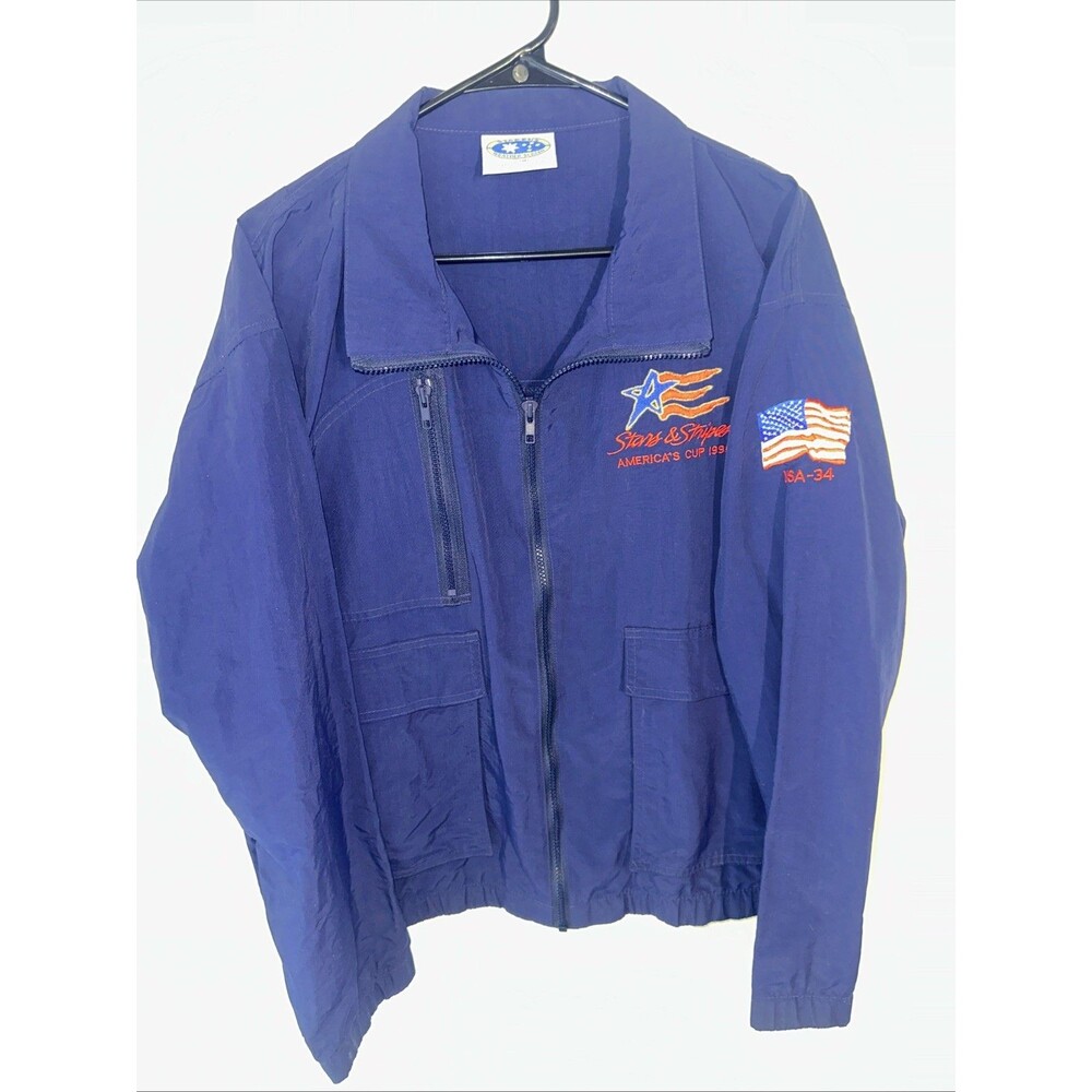 Starbus Vintage Jacket Stars & Stripes USA -34 Men’s Medium Navy Jacket Full Zip
